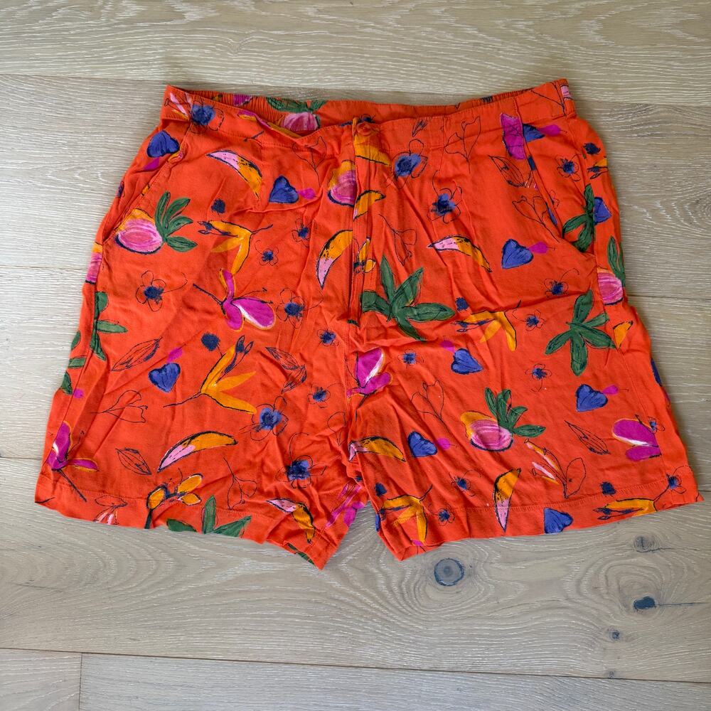 Vintage Sigrid Olsen Watercolor Floral Print Shorts Sz 14